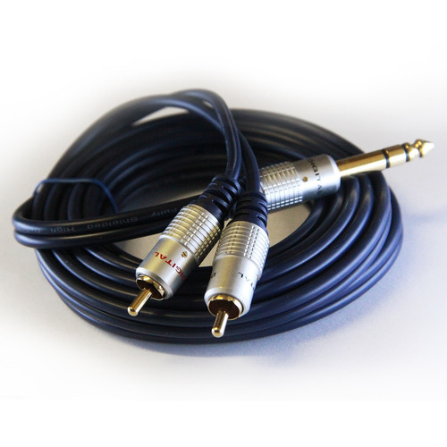 Cable Plug Stereo A 2 Rca. 3mts Reforz. Puresonic. 