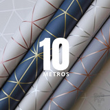 Papel De Parede Zara Adesivo Geométrico 3d Lavável 10 Metros