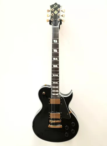 Guitarra Sx Les Paul Custom Gg1 Negra Con Cuerpo De Caoba