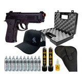 Arma Co2 6mm Rossi M9 Airgun + Kit Proteção + Recarga + Boné