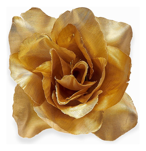 Rosas De Tela Doradas/plateadas X 10 Flores De 8cm