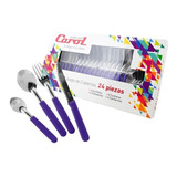 Juego De Cubiertos X 24 Pzs En Caja Acero Inox Carol