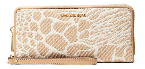 Cartera Mk Jet Set Travel Continental 32t2gj6t3j Camel