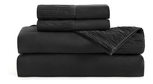 Sabanas King Hotel Suave 1800 Casatua + 2 Fundas Almohada Color Negro