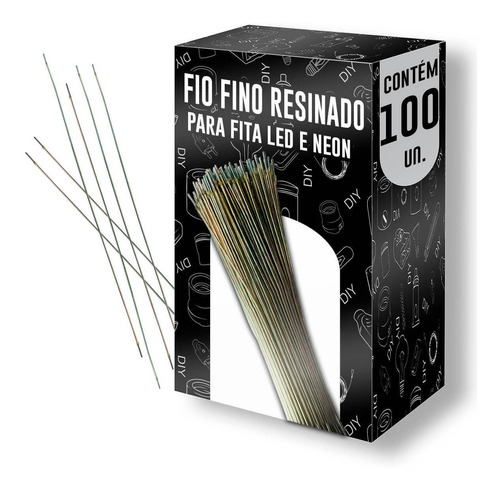 Kit 100 Fio Fino Cabinho Resinado Para Fita Led E Neon - 5cm