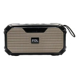 Bocina Fol C-16 Bluetooth Radio Portátil Música Exteriores Color Dorado Oscuro