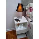 Mesa De Cabeceira C/ Corrediça Para Quarto E Sala Mdf Branco