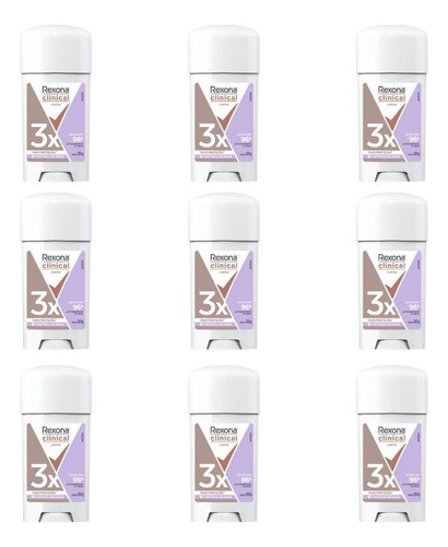 Desodorante Rexona Creme Clinical 58g Fem Extra Dry - 9un