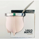 Mate Termico Lalomatic Campo Estilo Pampa Con Bombilla Rosa