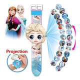 Reloj Proyector Infantil Elsa Frozen, 24 Imágenes Digitales