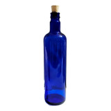 Botella Vidrio Azul Hooponopono Corcho Agua Solarizada Caba