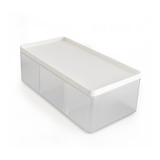 Caja Apilable Con Tapa Organizadora De Plástico 3 Divisores