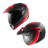 Casco Cross Con Mica Ahumada Y Red De Regalo Cas-cro-42l