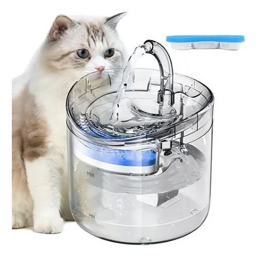 Fuente De Agua Eléctrica Usb De Color Transparente De 2.4 Litros Para Gatos Y Perros