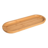 Bandeja Em Bambu Oval Travessa Gamela Pestisqueira 34x14 Cm 