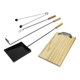 Juego Asador Kit Asado Set Parrillero X5 Pala Atizado Combo 