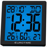 Reloj Despertador Eurotime 77/532.10 Con Fecha Y Temperatura