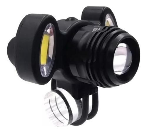 Farol Lanterna Bike 3 Focos Led T6 Com Zoom Recarregável