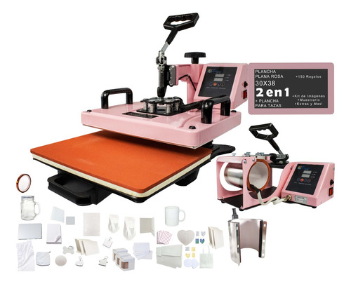 Plancha Térmica Estampado Sublimación 23 X 32 Cm Manual Color Rosa