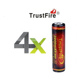 Baterías Trustfire Infierno2 18650, 4 Unidades De 3400mah