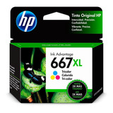 Cartucho De Tinta Hp 667xl 8ml Colorido Advantage Original