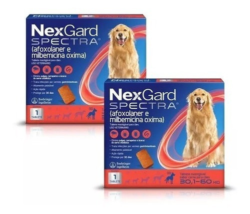 Combo 2x Nexgard Spectra Para Cães 30,1-60kg - 1 