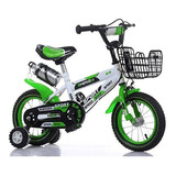 Bicicleta Infantil Lumax Aro 16 Verde Con Rueditas
