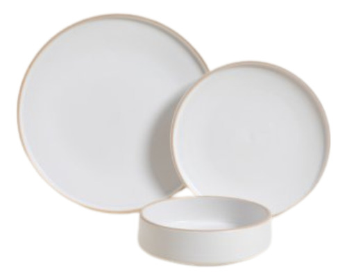 Set De Plato De Mesa + Plato De Postre + Bowl Tozeur (3 Pzs)