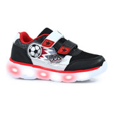 Zapatillas Footy Gol Pelota Luz Led Niños Hi412/3