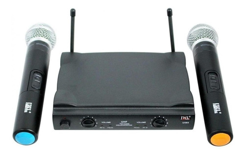 Microfones Sem Fios Jwl U-585 Dinâmico  Unidirecional Preto