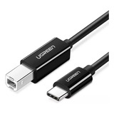 Ugreen Cabo Impressora Usb-c Para Usb-b 2.0 2 Metros Preto