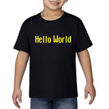 Camiseta Playera Bebe Niño Geek Programador Hello World Amar