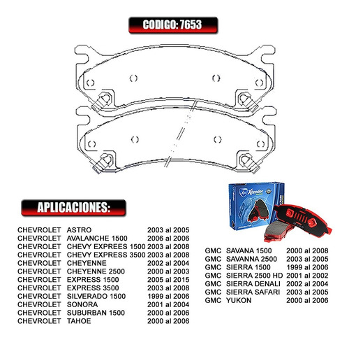 Pastillas De Freno Delantera Chevrolet Astro 1500 2006  7653 Foto 2