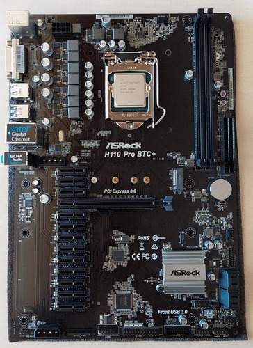 Mother Asrock H110 Pro Btc 13 Pcie + Intel Pentium G4400