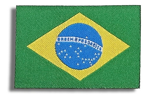 Patch Termocolante Bandeira Brasil 3x4,5cm Bordado (10 Un.)