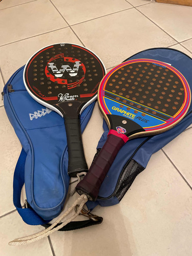 2 Paletas De Padel (años 90) Con Fundas