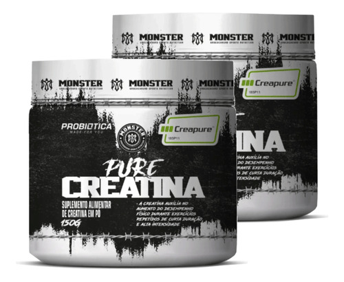 2x Monster Creatina Pura 150g Creapure - Probiótica