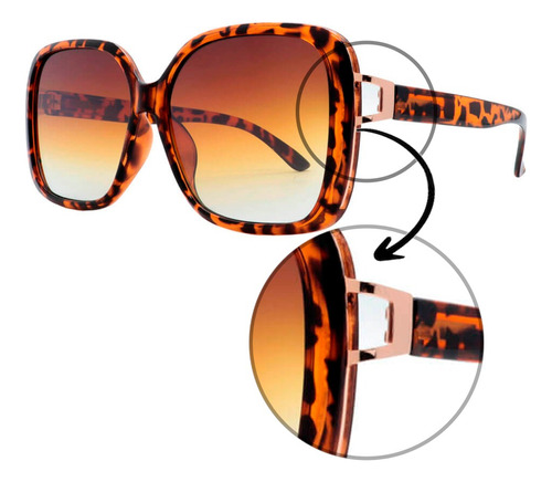 Óculos De Sol Day Quadrado Clássico Feminino Doha