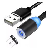 Cable Magnetico Iman Cargador Micro Usb Mallado Dorado