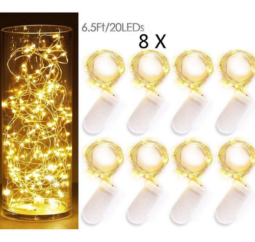 8pz Luces Led Navideñas Tiras Serie Mini O Micro Led 2m