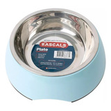 Comedero Para Perros Rascals Large Celeste Plastico Acero 