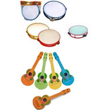 Kit 30 Pandeiro + 30 Violão Instrumentos Musicais Infantil  