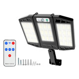 Panel Reflector Solar 264 Led Sensor Movimiento 5 Funciones Carcasa Negro Luz Blanco Frío