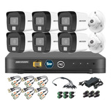 Kit Seguridad Hikvision Dvr + 6 Camaras Dual Light 5mp Audio
