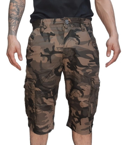 Bermudas Cargo Camuflada Hombre Talle 38 Al 48