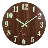 Nuevo Reloj De Pared Luminoso De Madera De 12 Pulgadas Para