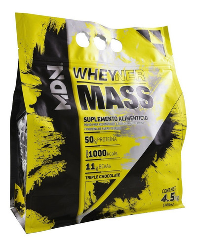 Suplemento En Polvo Mdn Sports  Wheyner Mass Proteínas Sabor Triple Chocolate En Bolsa De 4.5g