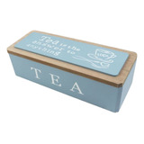 Caja De Té Mediana De Madera 3 Espacios Con Diseños Tea