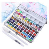 Kit De Pintura Acuarela De 72 Colores Con 3 Pinceles