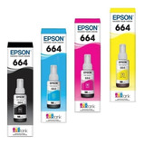 Kit 4 Tintas Original Epson T664 210 220 310 355 375 475 495